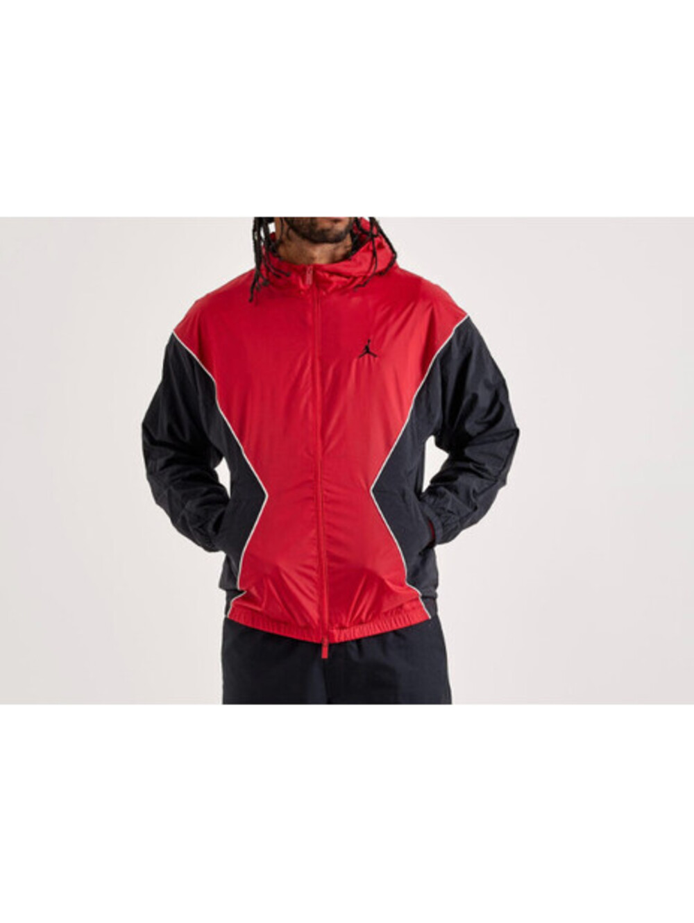 Jordan Brooklyn Hooded Draft Jacket Red/Black/White  HF9333-636 Rain Jacket sz M